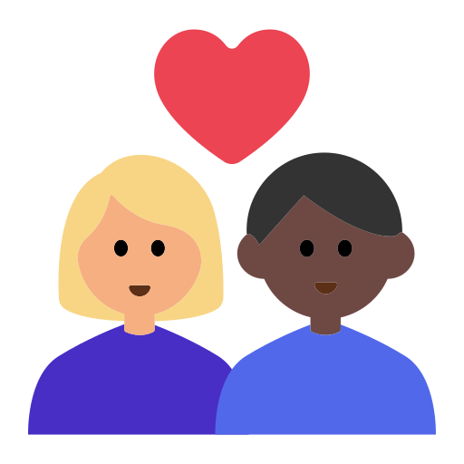Couple with Heart: Woman, Man, Medium-Light Skin Tone, Dark Skin Tone