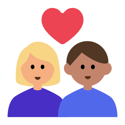 Couple with Heart: Woman, Man, Medium-Light Skin Tone, Medium Skin Tone
