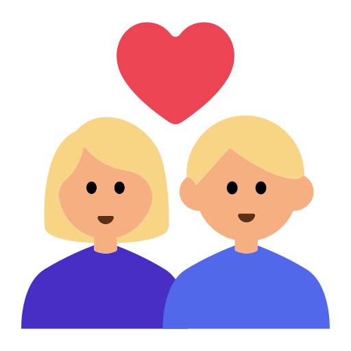 Couple with Heart: Woman, Man, Medium-Light Skin Tone