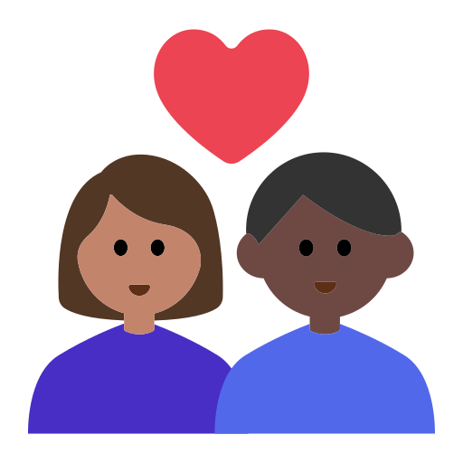 Couple with Heart: Woman, Man, Medium Skin Tone, Dark Skin Tone