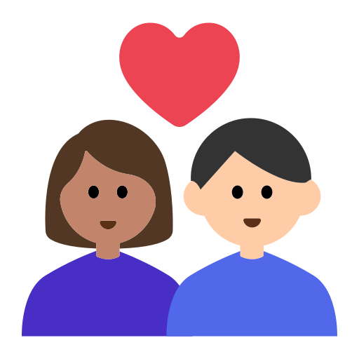 Couple with Heart: Woman, Man, Medium Skin Tone, Light Skin Tone