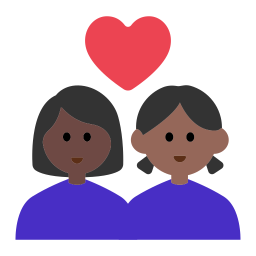Couple with Heart: Woman, Woman, Dark Skin Tone, Medium-Dark Skin Tone