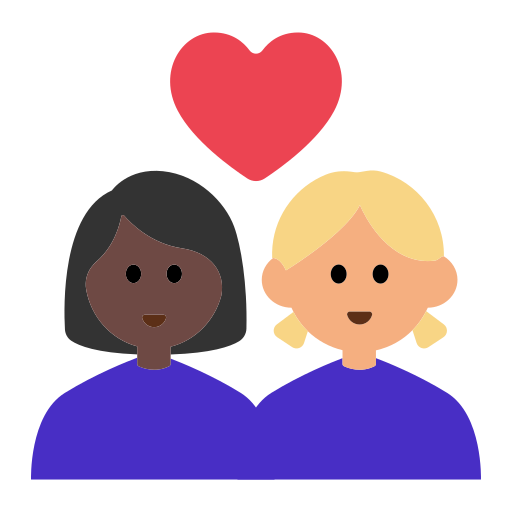 Couple with Heart: Woman, Woman, Dark Skin Tone, Medium-Light Skin Tone