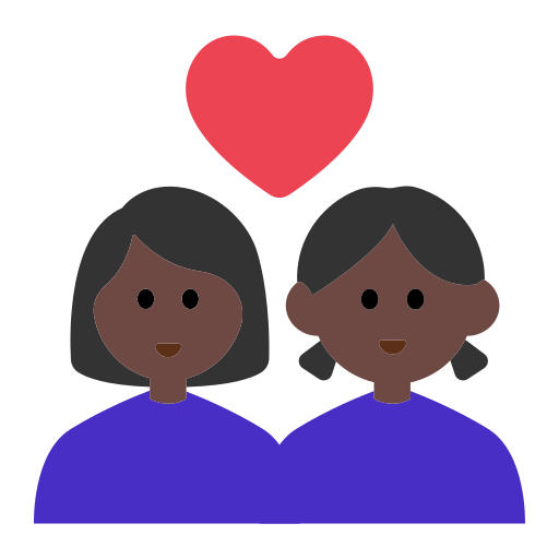 Couple with Heart: Woman, Woman, Dark Skin Tone