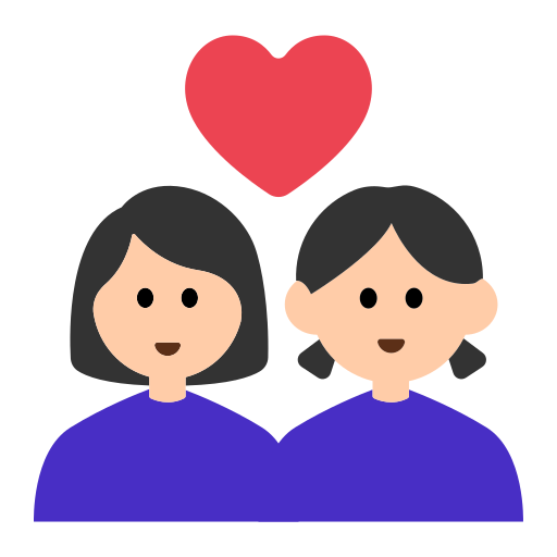 Couple with Heart: Woman, Woman, Light Skin Tone