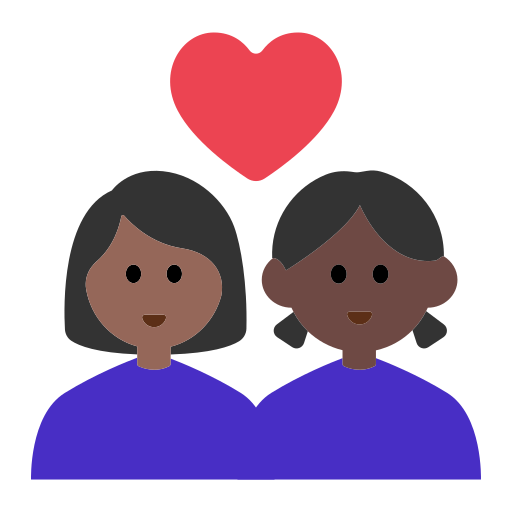 Couple with Heart: Woman, Woman, Medium-Dark Skin Tone, Dark Skin Tone