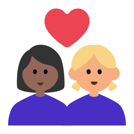 Couple with Heart: Woman, Woman, Medium-Dark Skin Tone, Medium-Light Skin Tone
