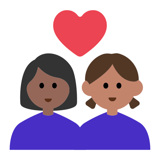 Couple with Heart: Woman, Woman, Medium-Dark Skin Tone, Medium Skin Tone