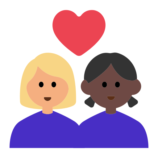 Couple with Heart: Woman, Woman, Medium-Light Skin Tone, Dark Skin Tone