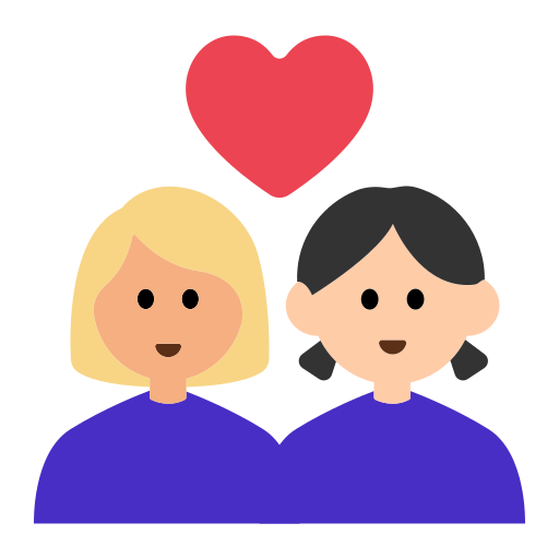 Couple with Heart: Woman, Woman, Medium-Light Skin Tone, Light Skin Tone