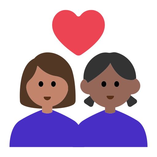 Couple with Heart: Woman, Woman, Medium Skin Tone, Medium-Dark Skin Tone