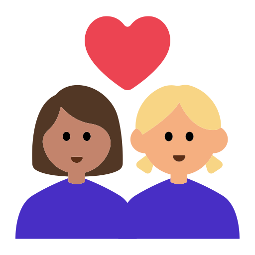 Couple with Heart: Woman, Woman, Medium Skin Tone, Medium-Light Skin Tone