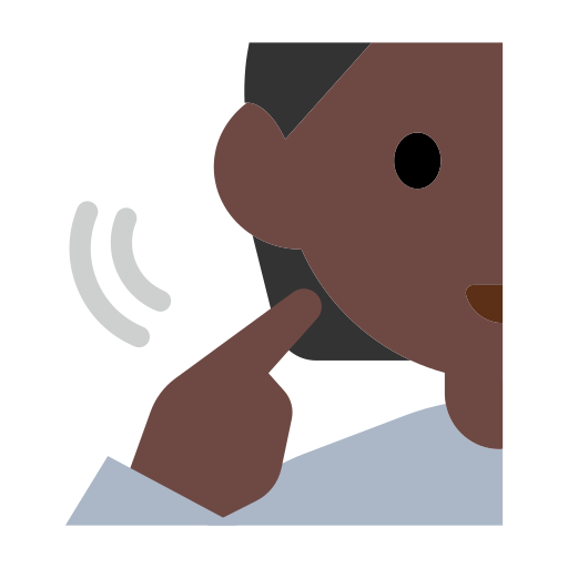 Deaf Person: Dark Skin Tone