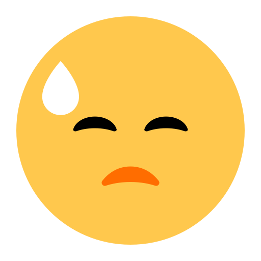 Downcast Face with Sweat