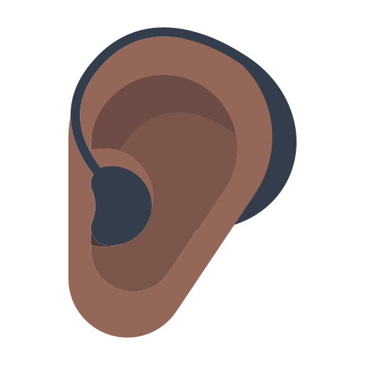 Ear with Hearing Aid: Medium-Dark Skin Tone