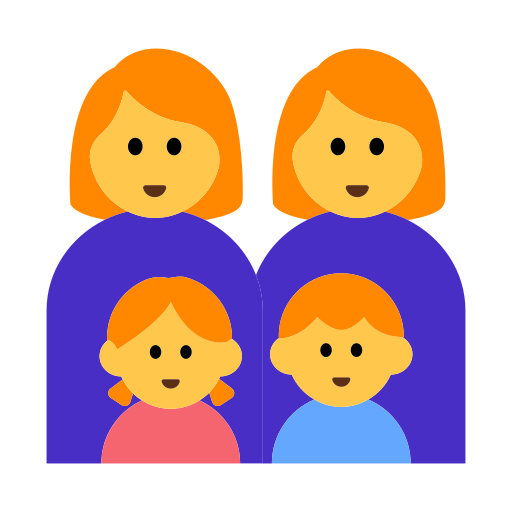 Family: Woman, Woman, Girl, Boy