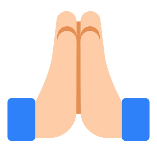 Folded Hands: Light Skin Tone