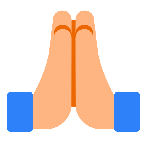 Folded Hands: Medium-Light Skin Tone