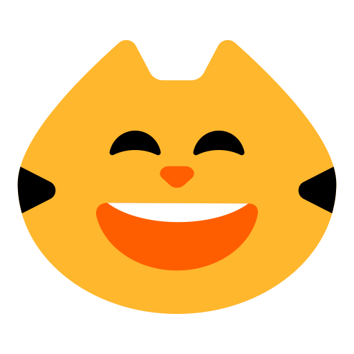 Grinning Cat with Smiling Eyes