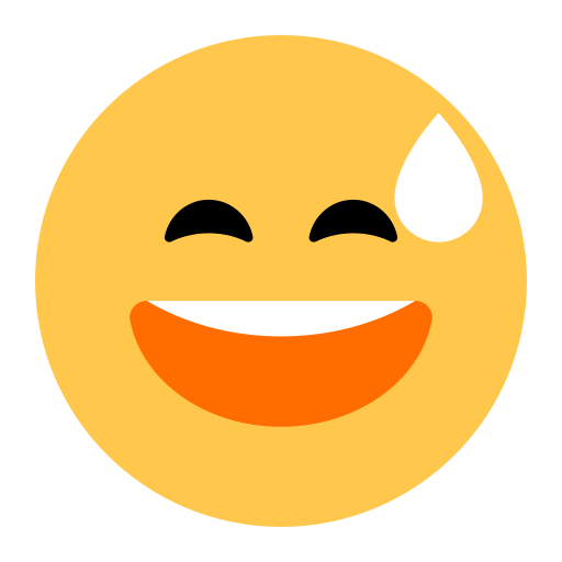 Grinning Face with Sweat