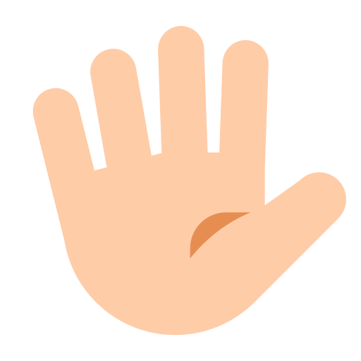 Hand with Fingers Splayed: Light Skin Tone