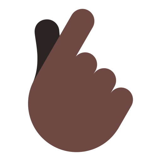 Hand with Index Finger and Thumb Crossed: Dark Skin Tone