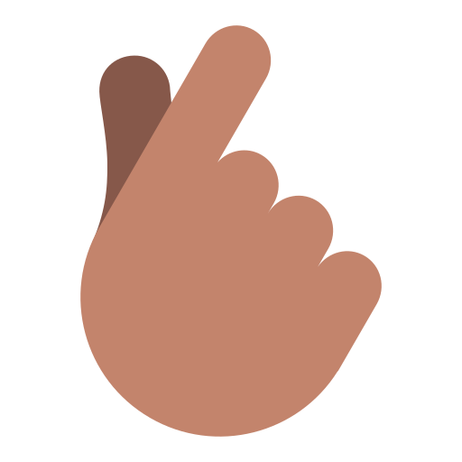Hand with Index Finger and Thumb Crossed: Medium Skin Tone