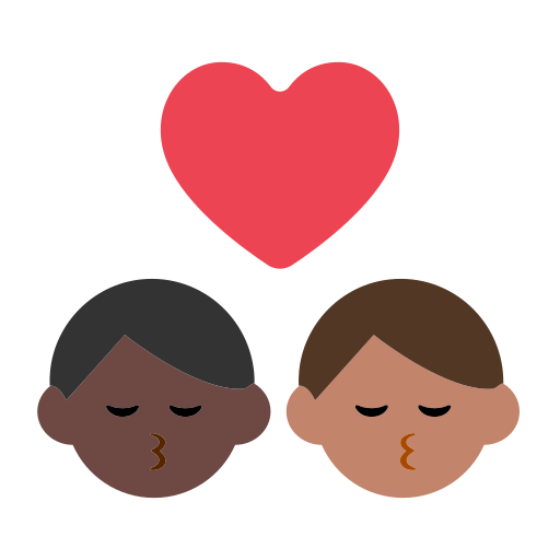 Kiss: Man, Man, Dark Skin Tone, Medium Skin Tone