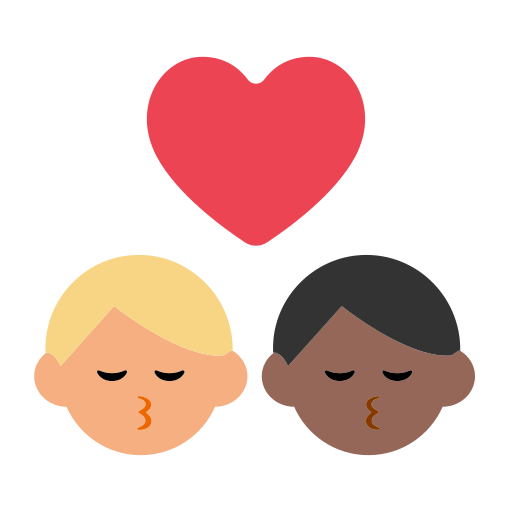 Kiss: Man, Man, Medium-Light Skin Tone, Medium-Dark Skin Tone
