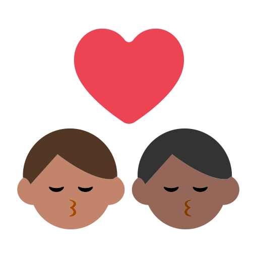 Kiss: Man, Man, Medium Skin Tone, Medium-Dark Skin Tone