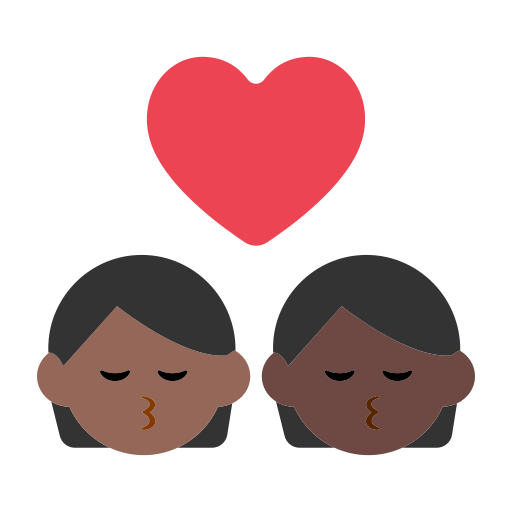 Kiss: Person, Person, Medium-Dark Skin Tone, Dark Skin Tone