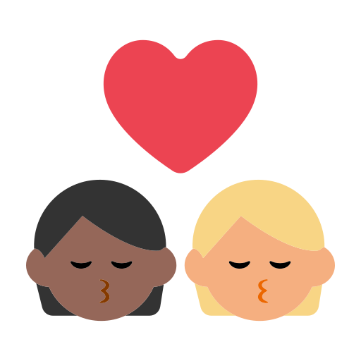 Kiss: Person, Person, Medium-Dark Skin Tone, Medium-Light Skin Tone