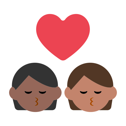 Kiss: Person, Person, Medium-Dark Skin Tone, Medium Skin Tone