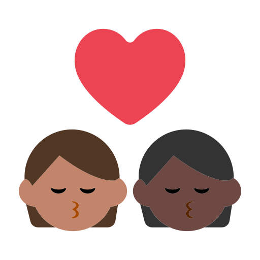 Kiss: Person, Person, Medium Skin Tone, Dark Skin Tone