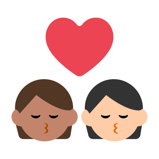 Kiss: Person, Person, Medium Skin Tone, Light Skin Tone