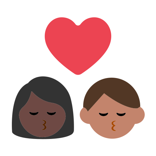 Kiss: Woman, Man, Dark Skin Tone, Medium Skin Tone