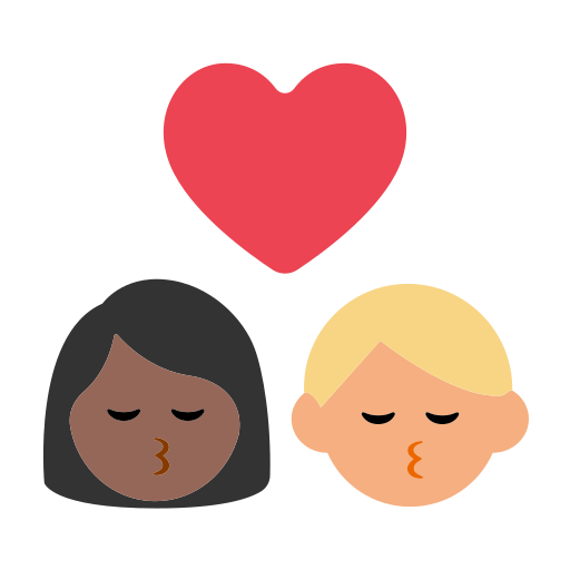Kiss: Woman, Man, Medium-Dark Skin Tone, Medium-Light Skin Tone