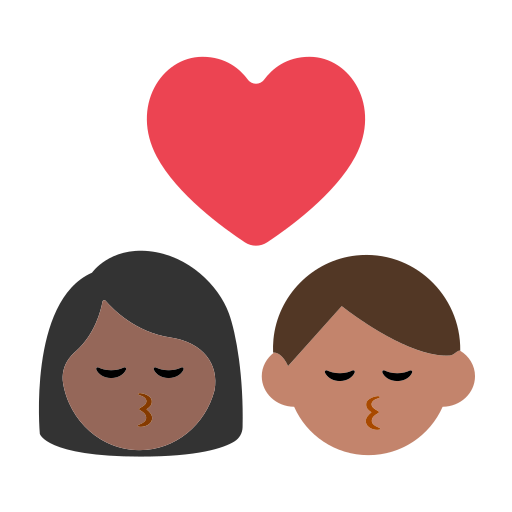 Kiss: Woman, Man, Medium-Dark Skin Tone, Medium Skin Tone