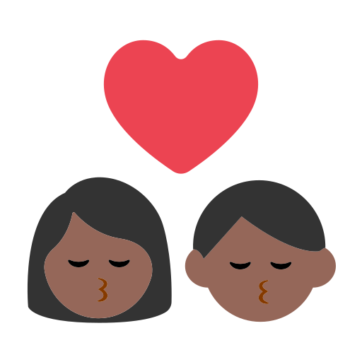 Kiss: Woman, Man, Medium-Dark Skin Tone