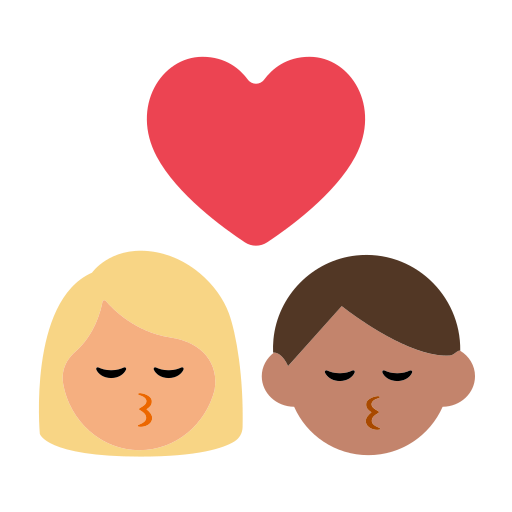 Kiss: Woman, Man, Medium-Light Skin Tone, Medium Skin Tone