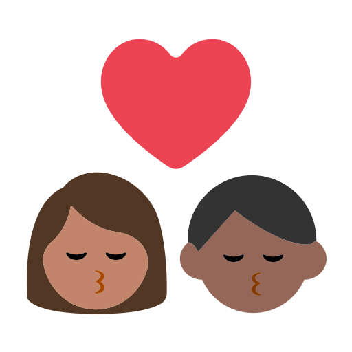Kiss: Woman, Man, Medium Skin Tone, Medium-Dark Skin Tone