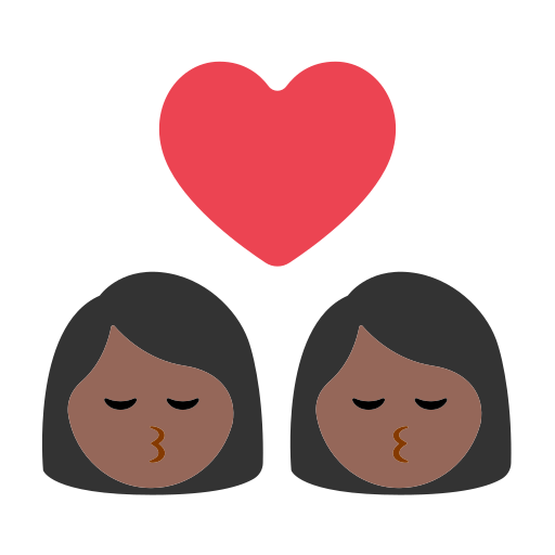 Kiss: Woman, Woman, Medium-Dark Skin Tone