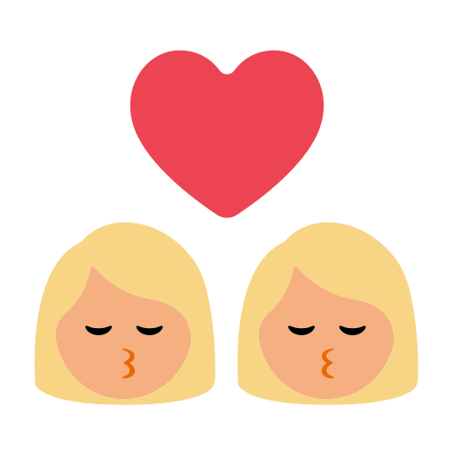 Kiss: Woman, Woman, Medium-Light Skin Tone