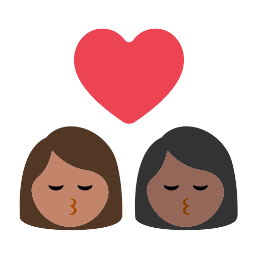 Kiss: Woman, Woman, Medium Skin Tone, Medium-Dark Skin Tone