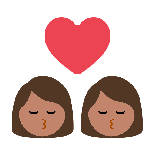 Kiss: Woman, Woman, Medium Skin Tone