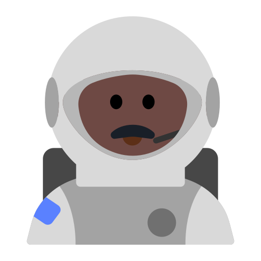 Man Astronaut: Dark Skin Tone