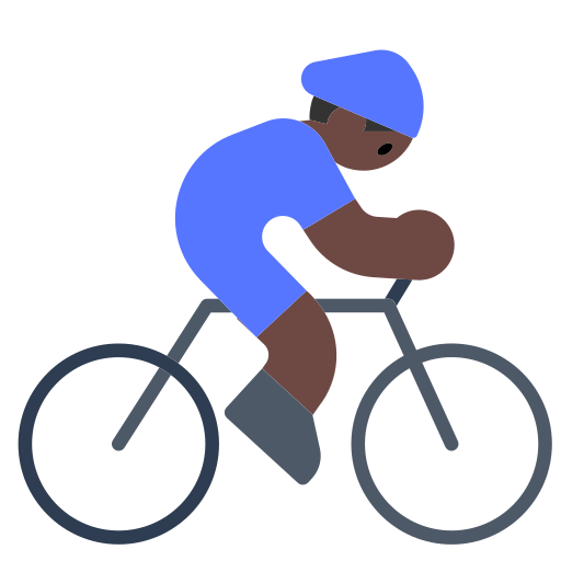 Man Biking: Dark Skin Tone