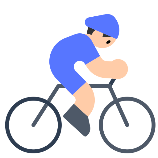 Man Biking: Light Skin Tone