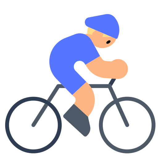 Man Biking: Medium-Light Skin Tone