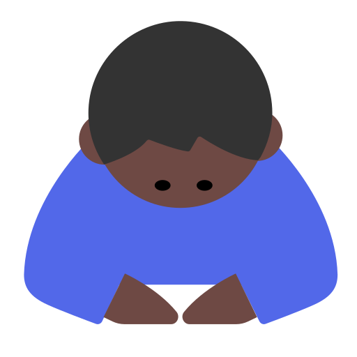 Man Bowing: Dark Skin Tone